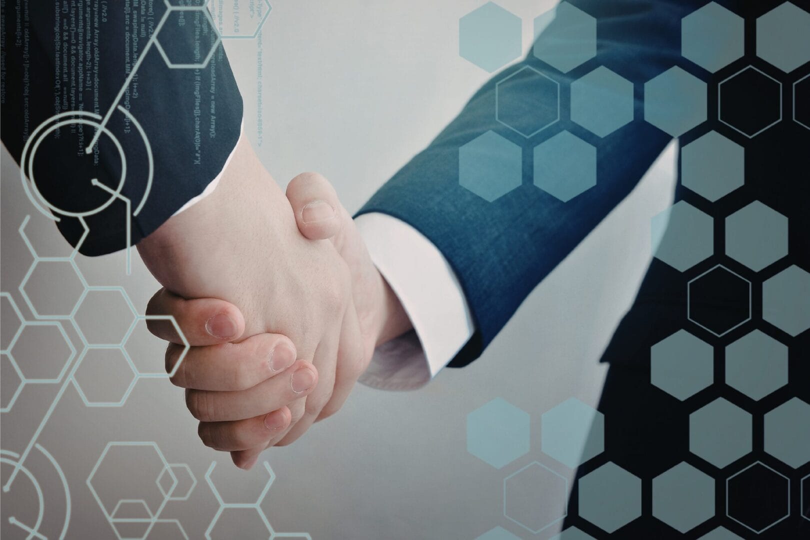 Poslovno rukovanje kao simbol M&A procesa spajanja i preuzimanja