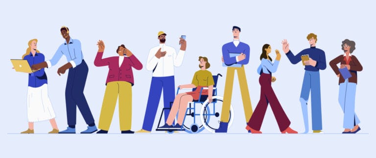 Raznolik i inkluzivan tim zaposlenika uključujući osobu s invaliditetom