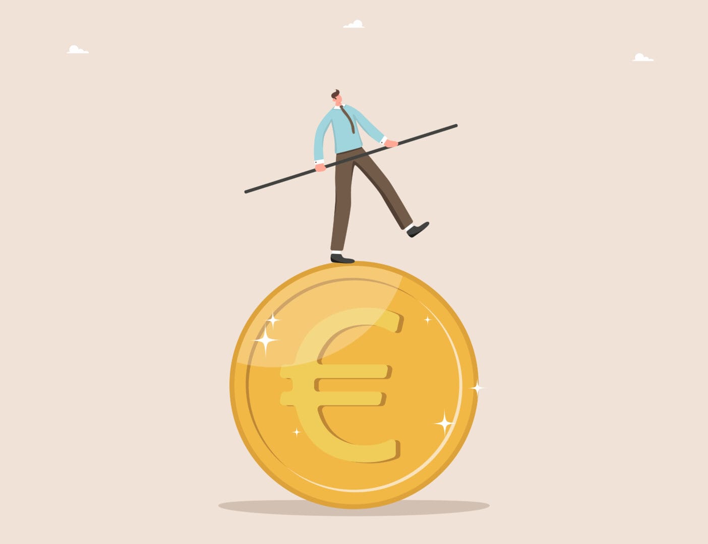 Minuli rad kao dodatak na plaću prikazan kroz ilustraciju euro kovanice i ravnoteže